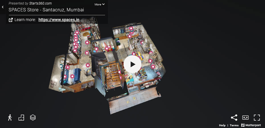 SPACES Store 3D Virtual Tour Showroom In Santacruz, Mumbai